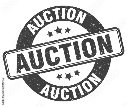 auction stamp. auction label. round grunge sign