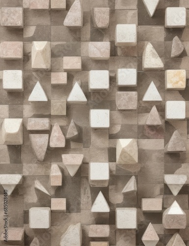 graphic abstract background with geometric shapes in beige and brown colors © Анастасия Макевич