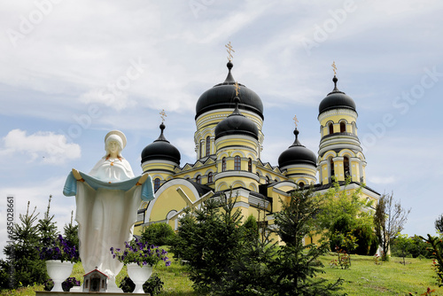 Hancu monastery church and garden, Moldova photo