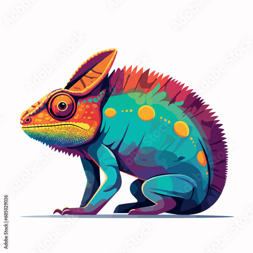Chameleon in cartoon, doodle style. Isolated 2d vector illustration in logo, icon style, Eps 10. AI Generative © Alexey