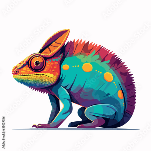 Chameleon in cartoon, doodle style. Isolated 2d vector illustration in logo, icon style, Eps 10. AI Generative