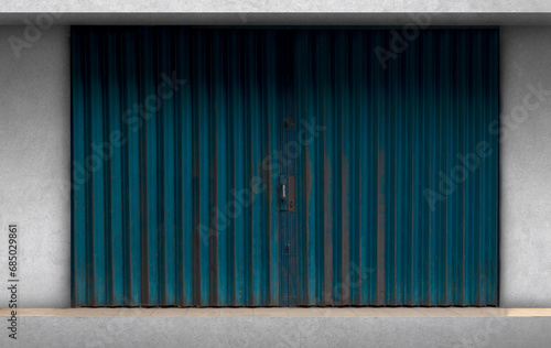 Concrete wall with steel shutter door