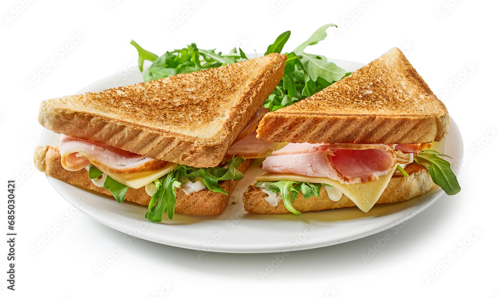 plate of ham and cheese toast plate of ham and cheese toast