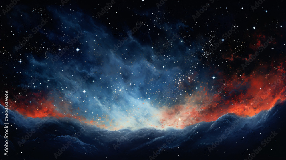 Illustration of galaxy with stars and space