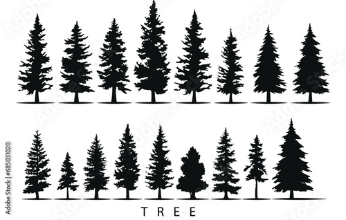 tree silhouettes Vector illustration  tree silhouette isolated on white background