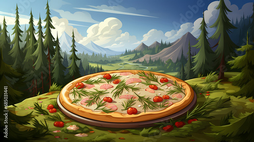 Pizza delivery. Tasty big p...