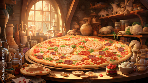 Pizza delivery. Tasty big p...