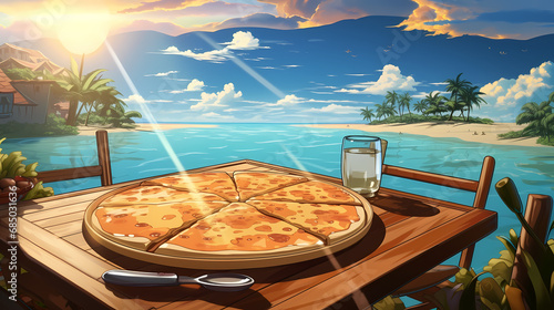 Pizza delivery. Tasty big p...