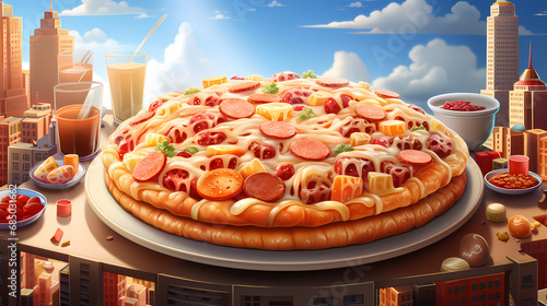 Pizza delivery. Tasty big p...
