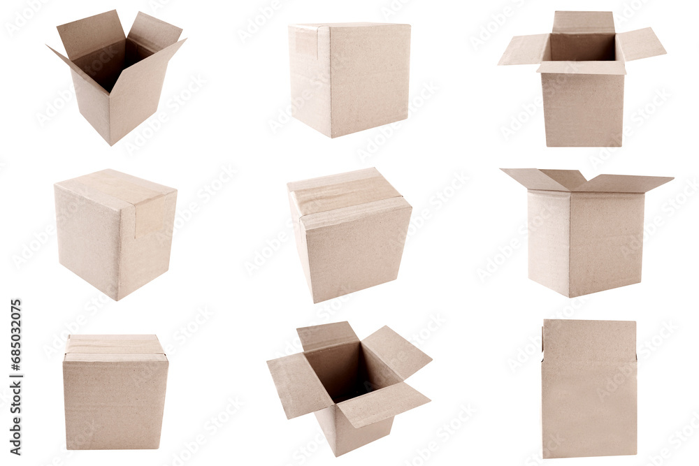 A set of cardboard boxes A set of cardboard boxes