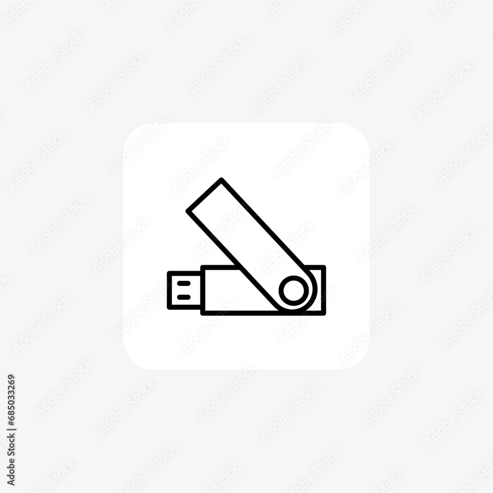 USB, Universal Serial Bus, Connectivity, Data Transfer,Line Icon, Outline icon, vector icon, pixel perfect icon