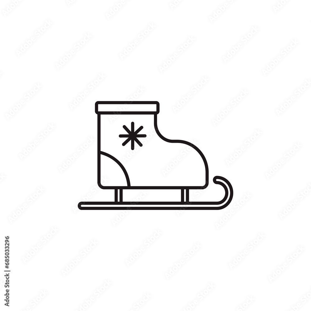 Black line Figure skates icon isolated on white background. Ice skate shoes icon. Sport boots with blades. Black line Figure skates icon isolated on white background. Ice skate shoes icon. Sport boots with blades.