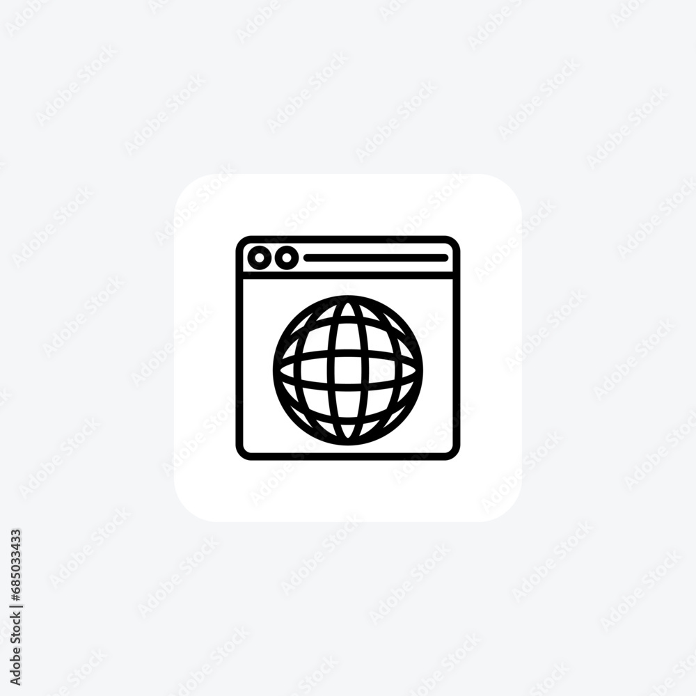 Web Browser, Internet Surfing,Line Icon, Outline icon, vector icon, pixel perfect icon Web Browser, Internet Surfing,Line Icon, Outline icon, vector icon, pixel perfect icon