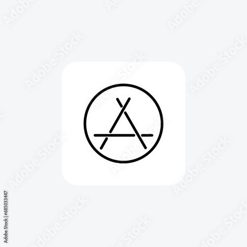 App Store, Application Marketplace,Line Icon, Outline icon, vector icon, pixel perfect icon
