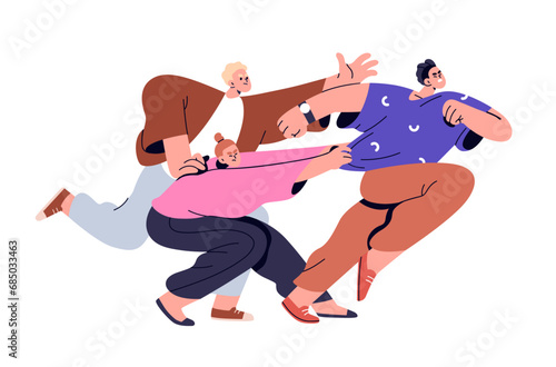 Aggressive rivals competing, fighting. Unhealthy rivalry, competition concept...