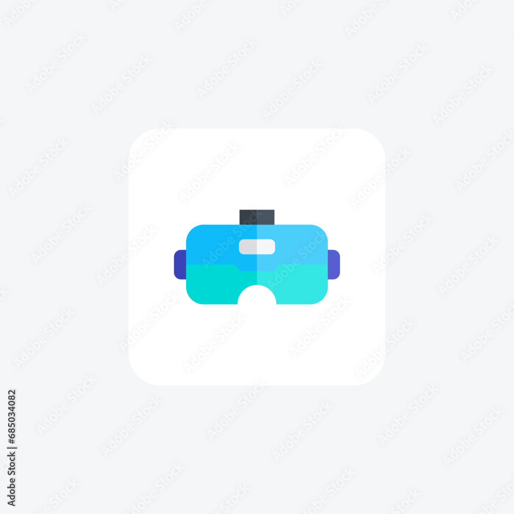 VR Headset, Virtual Reality,icon flat color icon, pixel perfect icon VR Headset, Virtual Reality,icon flat color icon, pixel perfect icon