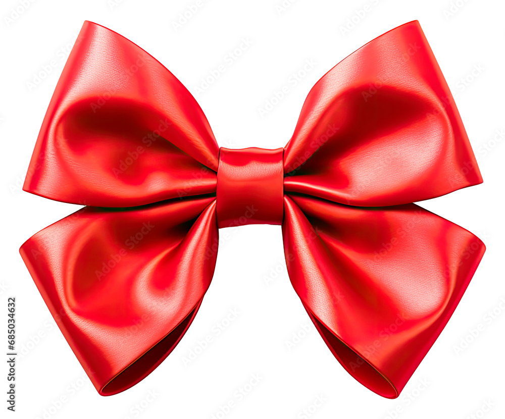 Red bow on isolated transparent background Red bow on isolated transparent background