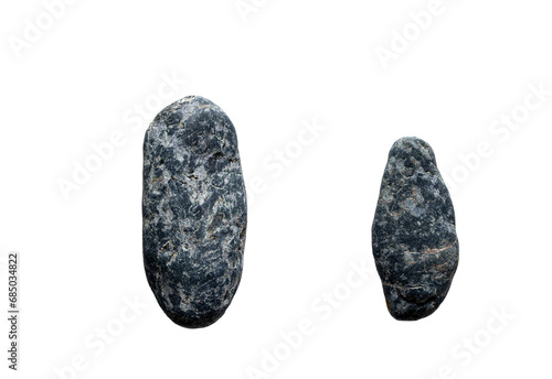 Black textured pebbles isolated on white background. dark natural . beach pebbles texture close up