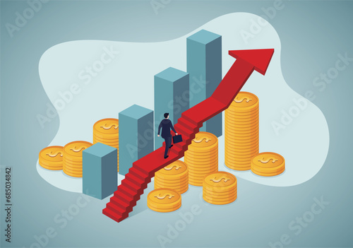 Economic growth, Performance. Making money, savings.