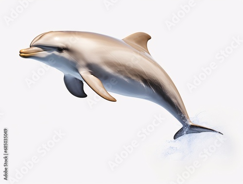 an of an of a dolphin  realistic hyper-detailed rendering  light white and light bronze  playful movement