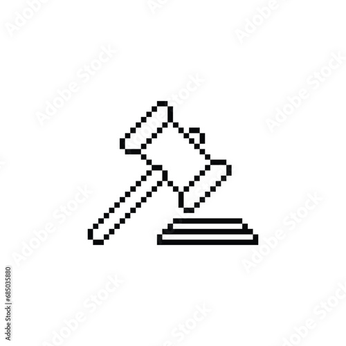 this is law icon in pixel art with black color and white background  this item good for presentations stickers  icons  t shirt design game asset logo and your project.