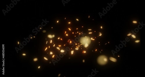 fire embers flying over for video overlay effects