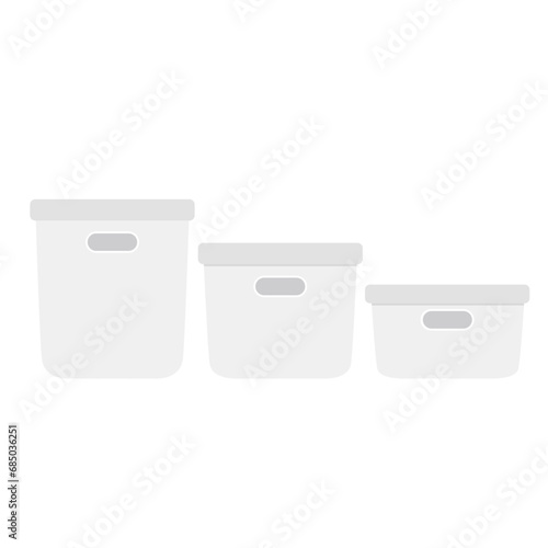 various size of grey simple modern plastic storage box