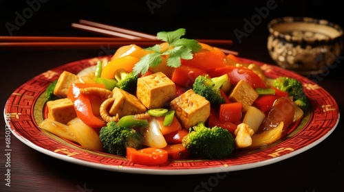 cuisine plate chinese food vegetarian illustration noodles rice, dumplings spring, rolls chopsticks cuisine plate chinese food vegetarian