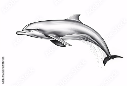 dolphin isolated on a white background  digitally enhanced  wimmelbilder  plasticien