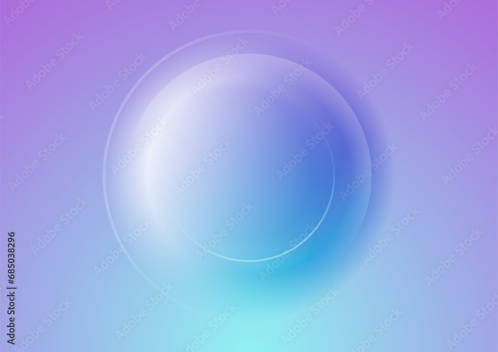 Violet and blue smooth circle abstract geometric tech background. Vector design