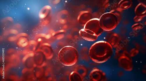 red blood cells flowing