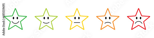 five star rating feedback icon set
