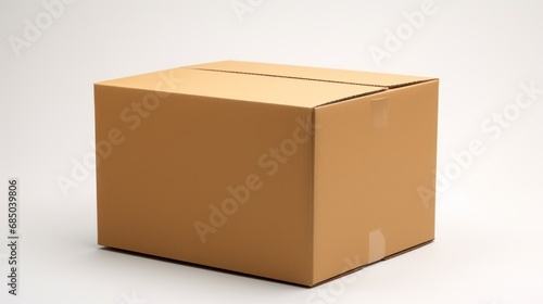 Empty cardboard box on white background, © CStock