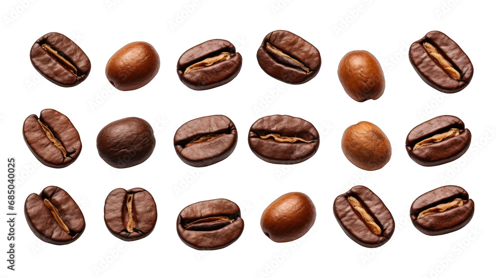 Set of Coffee Beans Isolated on Transparent or White Background, PNG Set of Coffee Beans Isolated on Transparent or White Background, PNG
