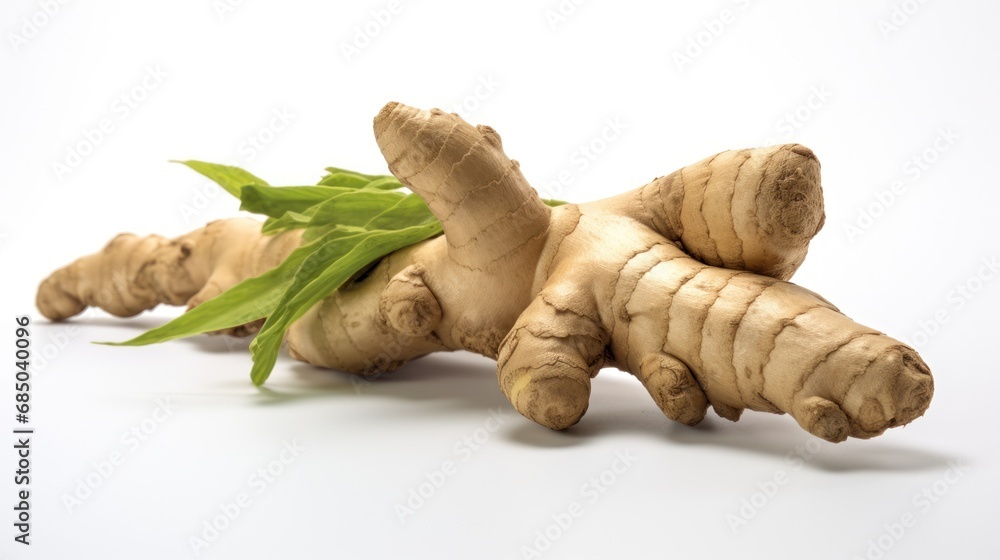 herbs concept,Ginger root on white background,