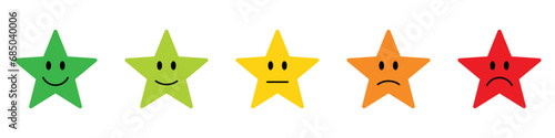 five star rating feedback icon set