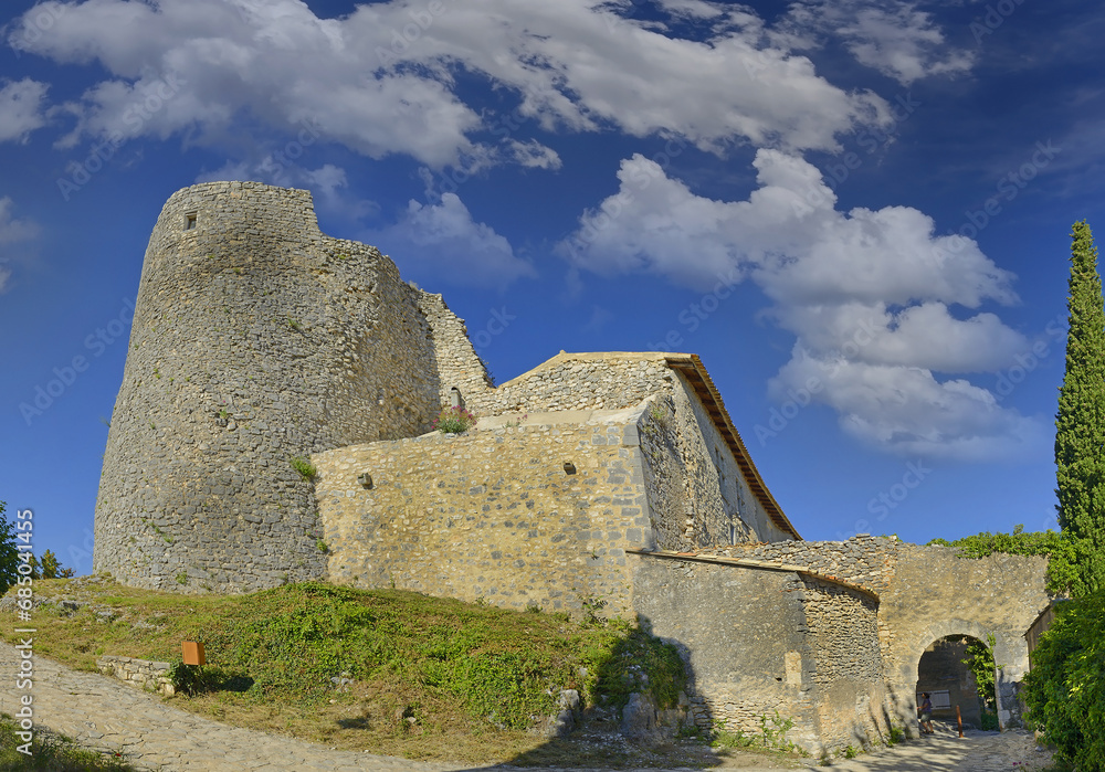 Castle of Simiane la Rotonde, village in Provence, France