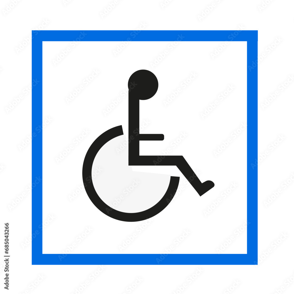 Panneau carré avec idéogramme indiquant les installations accessibles aux handicapés Panneau carré avec idéogramme indiquant les installations accessibles aux handicapés