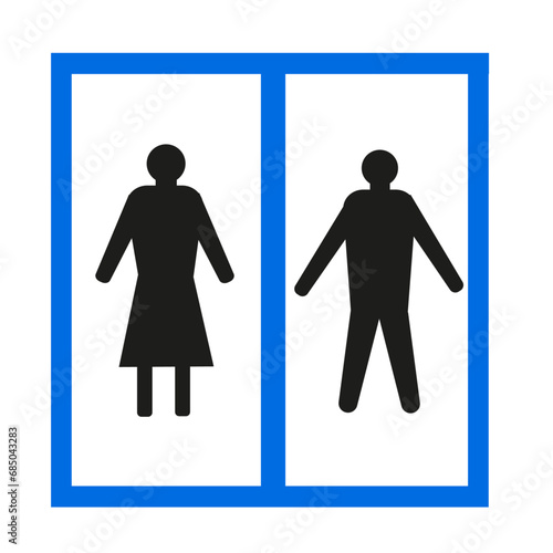 Panneau carré avec idéogramme indiquant des toilettes photo