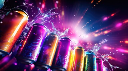 nightlife background energy drink nightclub illustration ice glass, can vodka, carbonated cold nightlife background energy drink nightclub