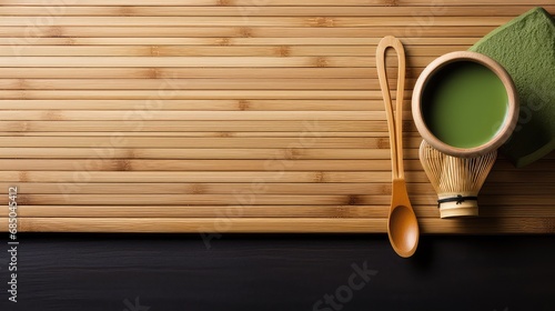 beverage wooden tea drink bamboo illustration spoon serene, ingredient ceremony, cup matcha beverage wooden tea drink bamboo