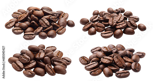 Set of aromatic coffee beans, cut out