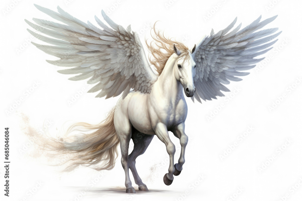 statue of the winged horse Pegasus on a white background. statue of the winged horse Pegasus on a white background.