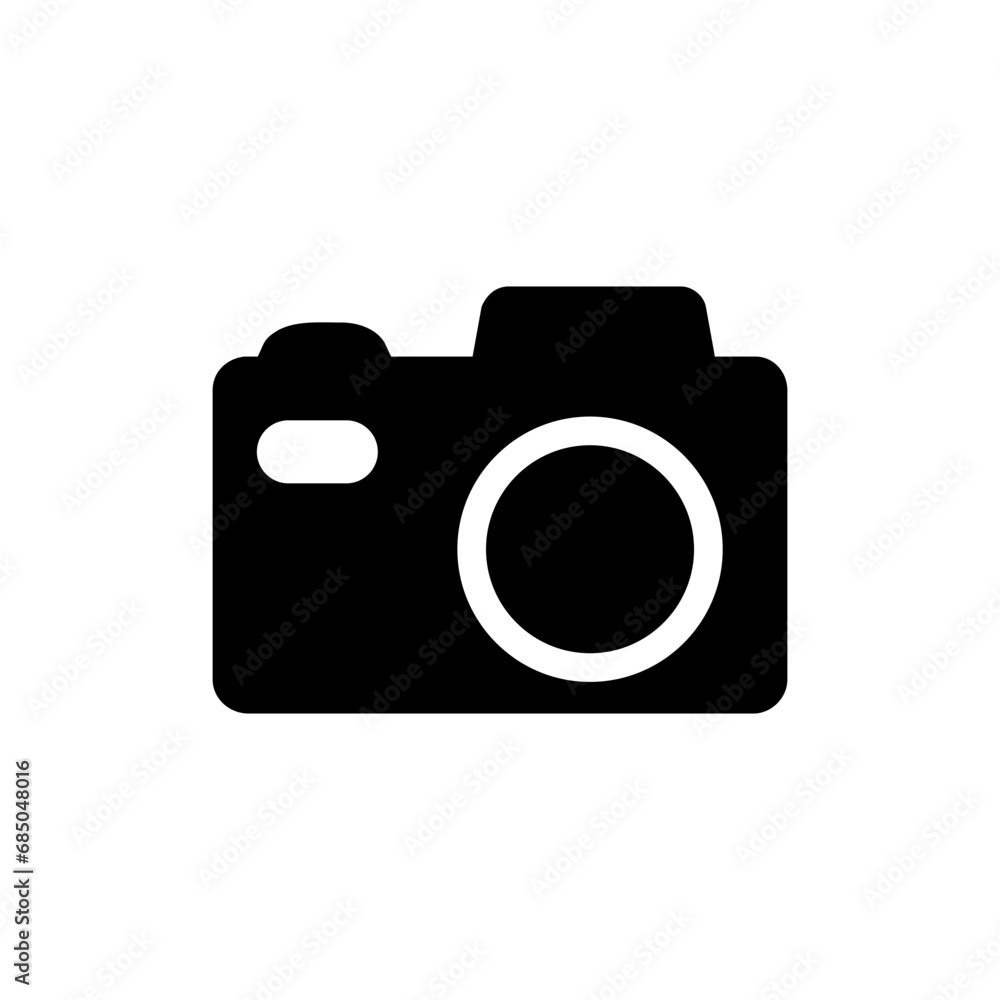 Camera icon vector. Photo illustration sign. Photo studio symbol or logo. Camera icon vector. Photo illustration sign. Photo studio symbol or logo.