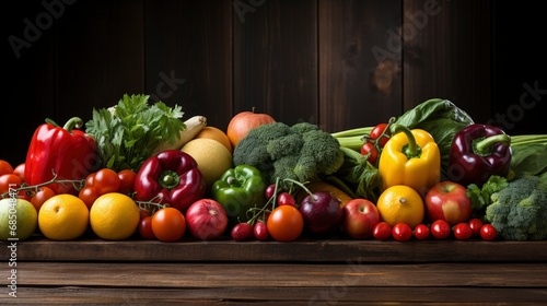 Heap Fruits Vegetables On Wooden Background , Background Images , Hd Wallpapers, Background Image