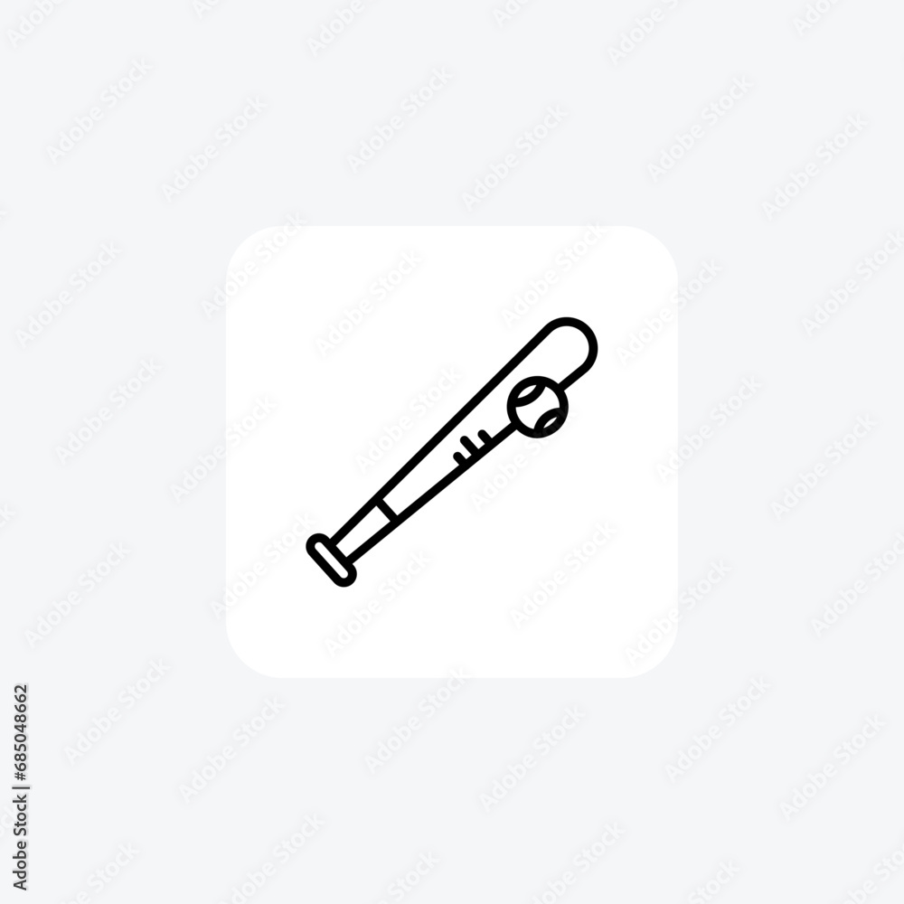 Baseball, bat, ball, glove, pitcher Line Icon, Outline icon, vector icon, pixel perfect icon Baseball, bat, ball, glove, pitcher Line Icon, Outline icon, vector icon, pixel perfect icon