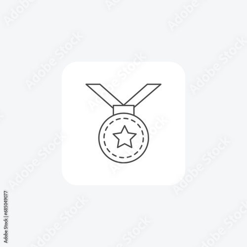Medal, Mark, Prestigious Medallion, Sign of Excellence thin line icon, grey outline icon, pixel perfect icon