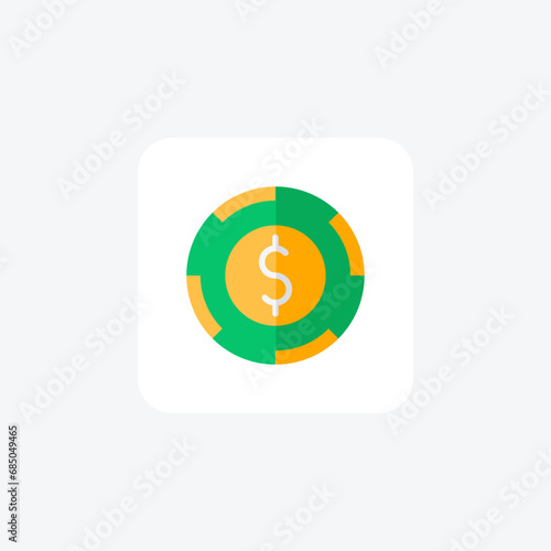 Arcade currency,  flat color icon, pixel perfect icon