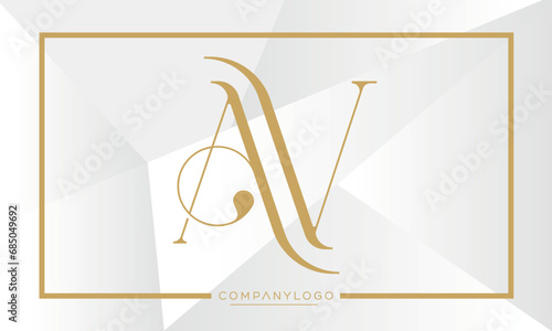 Alphabet letters AV or VA logo Monogram