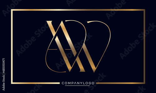 AW or WA Alphabet letters logo monogram photo